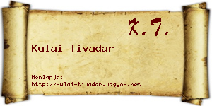 Kulai Tivadar névjegykártya